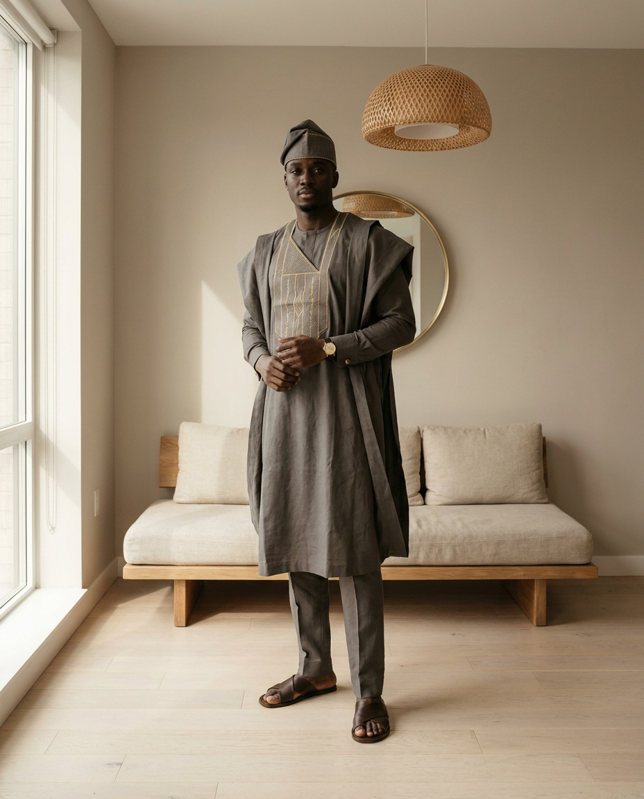 IBERE made-to-measure Agbada three-piece